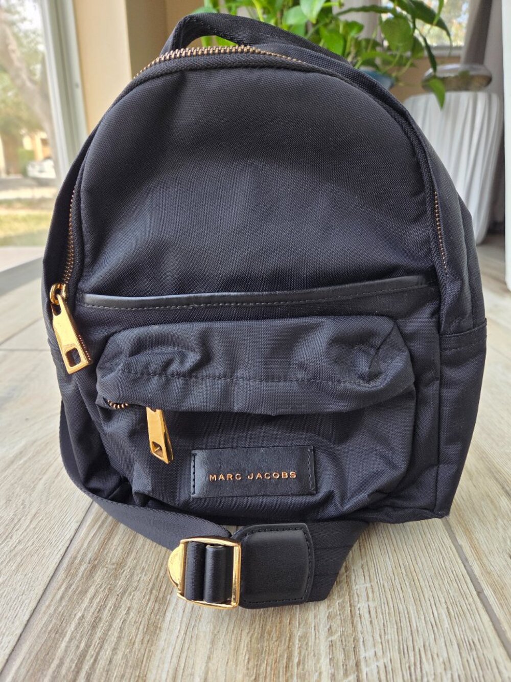 Marc Jacobs Nylon Varsity Mini Backpack - Black & Gold